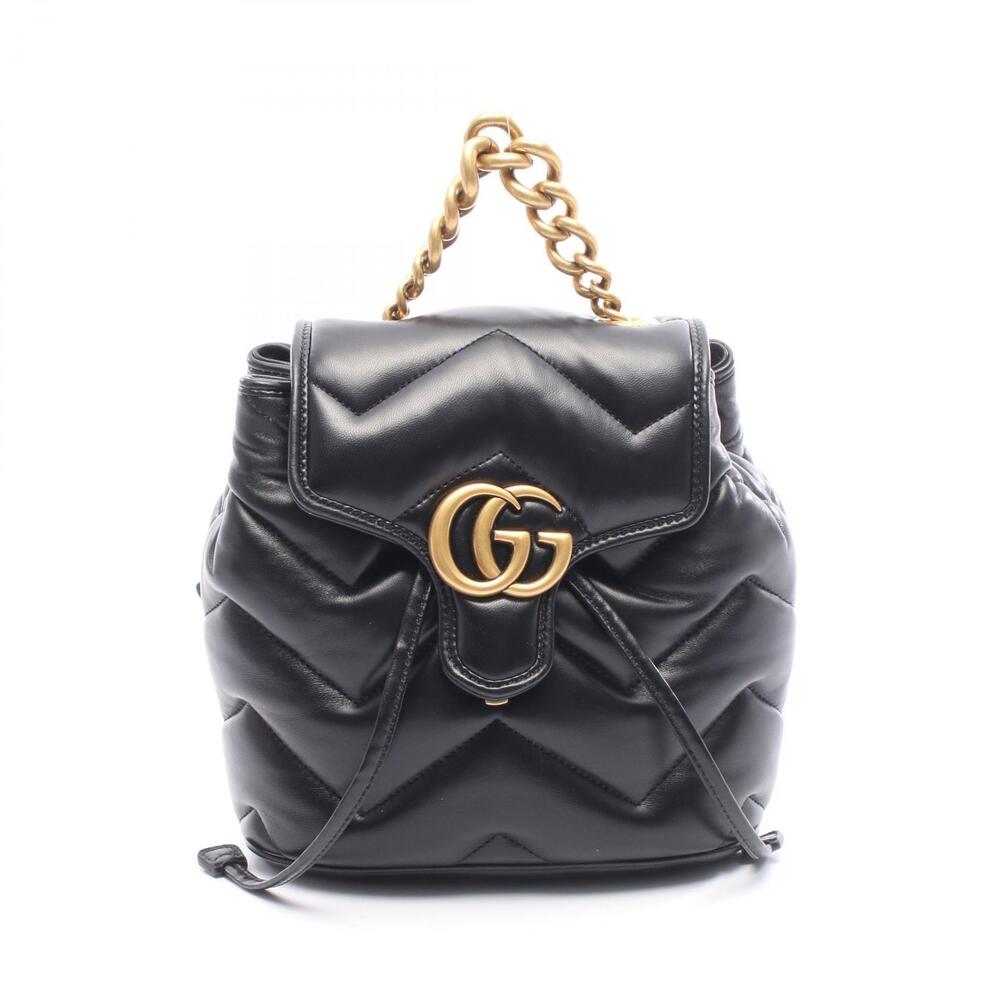 Gucci GG Marmont Backpack Rucksack Daypack Leather Black